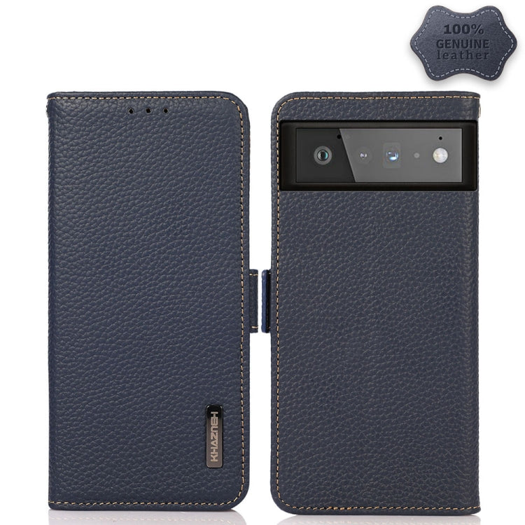 KHAZNEH Side-Magnetic Litchi Genuine Leather RFID Case