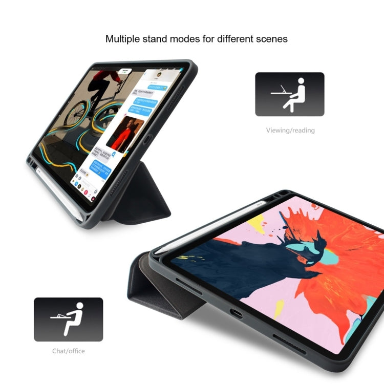 Mutural Exquisite Series Cloth Texture PU+TPU Leather Case with 3-Fold Holder & Pen Slot & Sleep & Wake-up Function, For iPad Mini 5 / 4, For iPad 9.7, For iPad Pro 10.5
