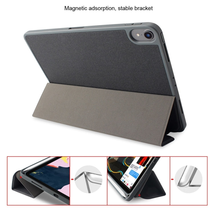 Mutural Exquisite Series Cloth Texture PU+TPU Leather Case with 3-Fold Holder & Pen Slot & Sleep & Wake-up Function, For iPad Mini 5 / 4, For iPad 9.7, For iPad Pro 10.5