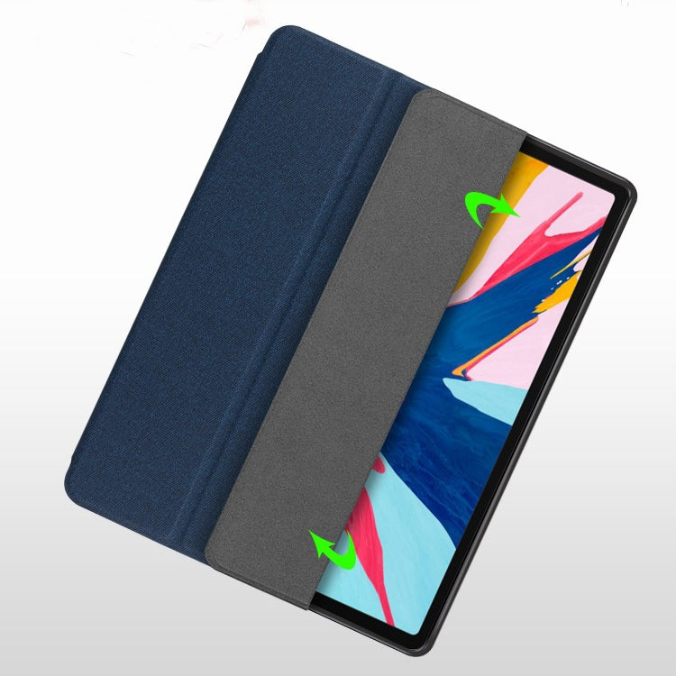 Mutural Exquisite Series Cloth Texture PU+TPU Leather Case with 3-Fold Holder & Pen Slot & Sleep & Wake-up Function, For iPad Mini 5 / 4, For iPad 9.7, For iPad Pro 10.5