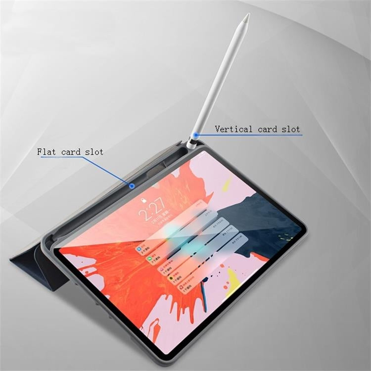 Mutural Exquisite Series Cloth Texture PU+TPU Leather Case with 3-Fold Holder & Pen Slot & Sleep & Wake-up Function, For iPad Mini 5 / 4, For iPad 9.7, For iPad Pro 10.5