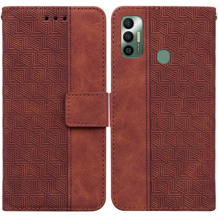 Geometric Embossed Leather Phone Case