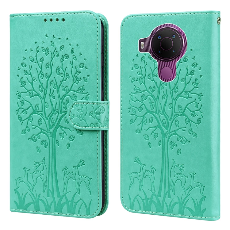 Tree & Deer Pattern Pressed Flip Leather Phone Case, For Nokia 3.4 / 5.4, For Nokia G20 / G10 / 6.3, For Sony Xperia 10 III, For Xiaomi Redmi 9T / 9 Power, For Xiaomi Redmi 10