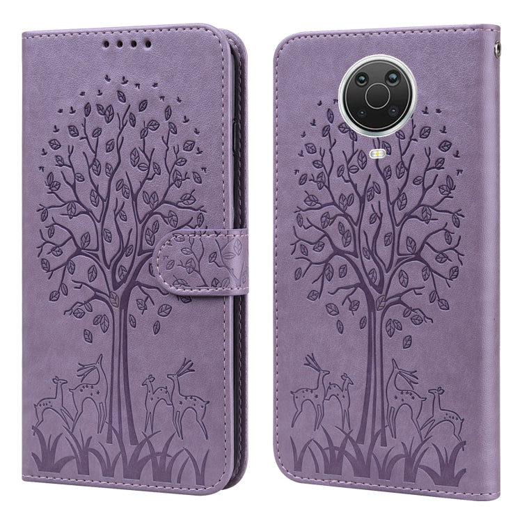 Tree & Deer Pattern Pressed Flip Leather Phone Case, For Nokia 3.4 / 5.4, For Nokia G20 / G10 / 6.3, For Sony Xperia 10 III, For Xiaomi Redmi 9T / 9 Power, For Xiaomi Redmi 10