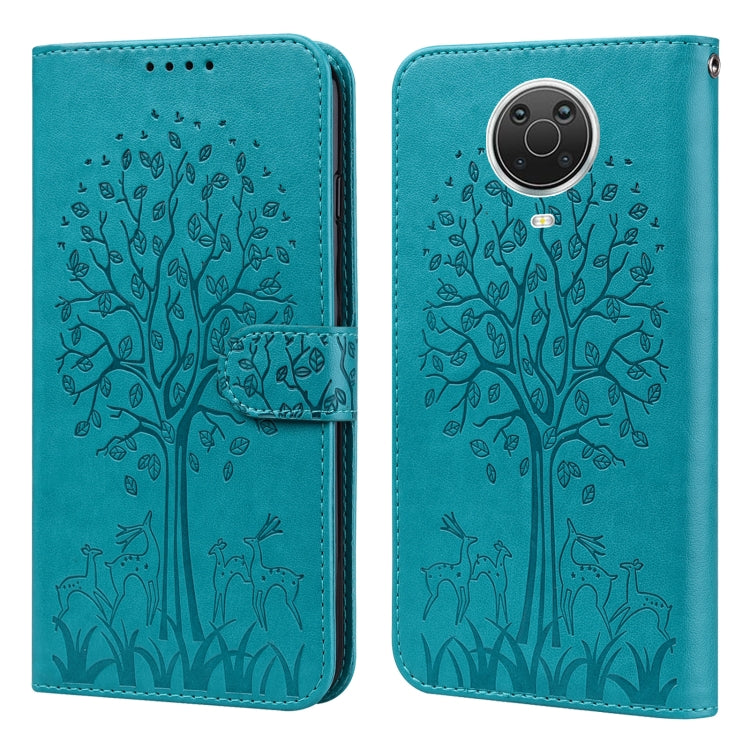 Tree & Deer Pattern Pressed Flip Leather Phone Case, For Nokia 3.4 / 5.4, For Nokia G20 / G10 / 6.3, For Sony Xperia 10 III, For Xiaomi Redmi 9T / 9 Power, For Xiaomi Redmi 10
