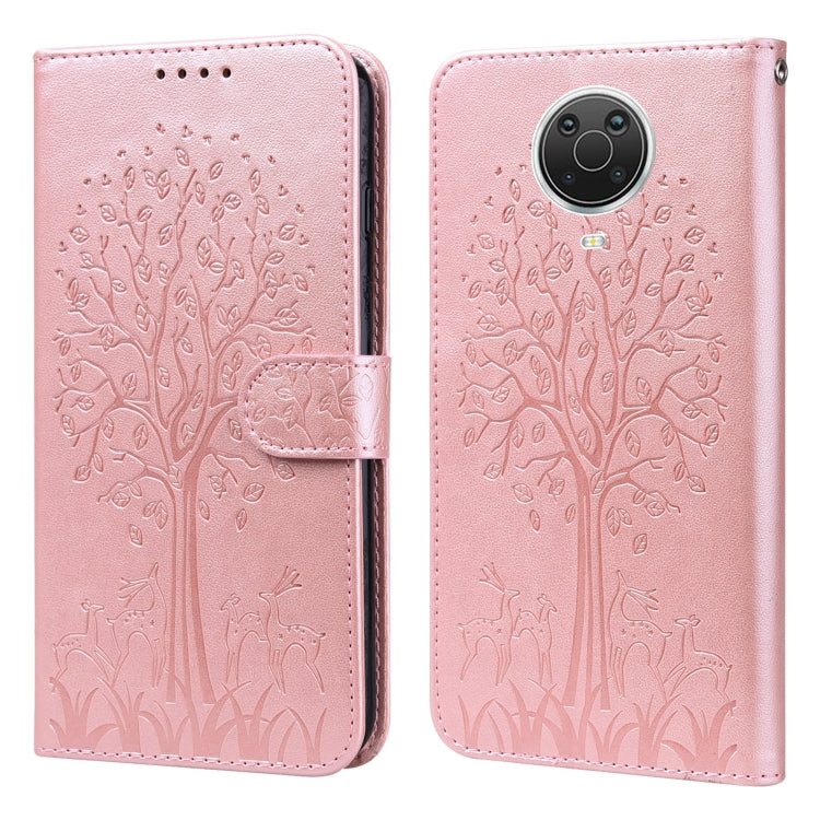 Tree & Deer Pattern Pressed Flip Leather Phone Case, For Nokia 3.4 / 5.4, For Nokia G20 / G10 / 6.3, For Sony Xperia 10 III, For Xiaomi Redmi 9T / 9 Power, For Xiaomi Redmi 10
