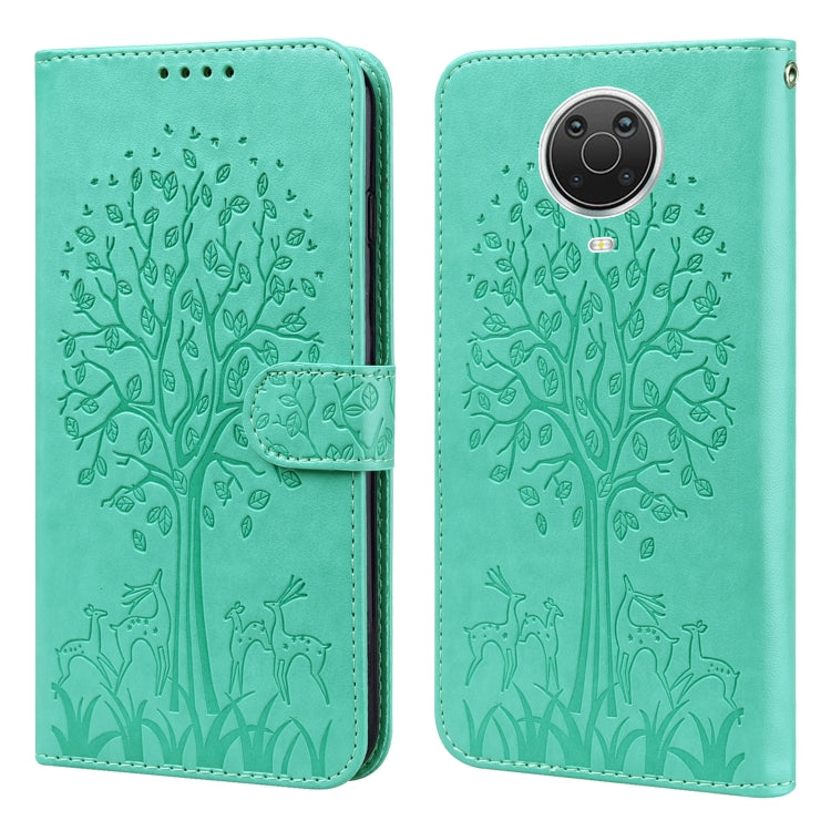 Tree & Deer Pattern Pressed Flip Leather Phone Case, For Nokia 3.4 / 5.4, For Nokia G20 / G10 / 6.3, For Sony Xperia 10 III, For Xiaomi Redmi 9T / 9 Power, For Xiaomi Redmi 10