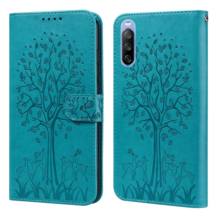 Tree & Deer Pattern Pressed Flip Leather Phone Case, For Nokia 3.4 / 5.4, For Nokia G20 / G10 / 6.3, For Sony Xperia 10 III, For Xiaomi Redmi 9T / 9 Power, For Xiaomi Redmi 10