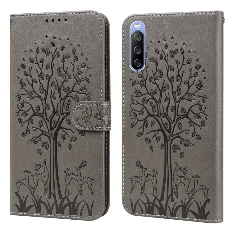 Tree & Deer Pattern Pressed Flip Leather Phone Case, For Nokia 3.4 / 5.4, For Nokia G20 / G10 / 6.3, For Sony Xperia 10 III, For Xiaomi Redmi 9T / 9 Power, For Xiaomi Redmi 10