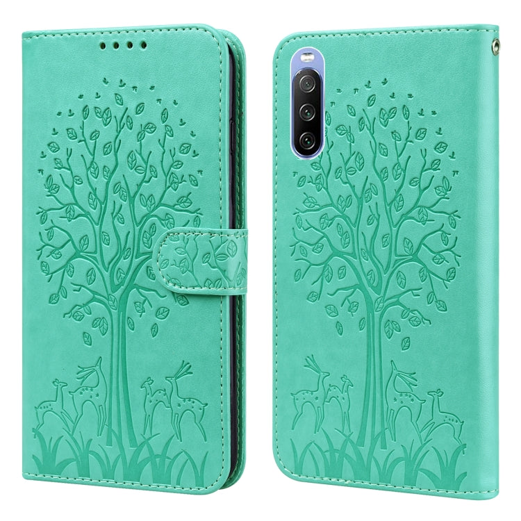 Tree & Deer Pattern Pressed Flip Leather Phone Case, For Nokia 3.4 / 5.4, For Nokia G20 / G10 / 6.3, For Sony Xperia 10 III, For Xiaomi Redmi 9T / 9 Power, For Xiaomi Redmi 10