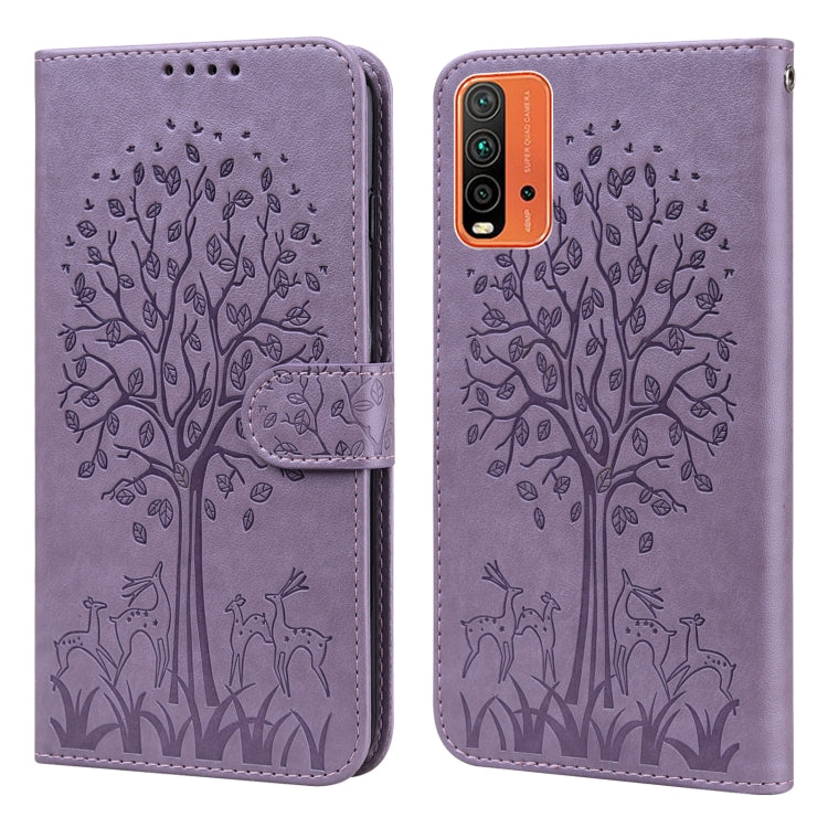 Tree & Deer Pattern Pressed Flip Leather Phone Case, For Nokia 3.4 / 5.4, For Nokia G20 / G10 / 6.3, For Sony Xperia 10 III, For Xiaomi Redmi 9T / 9 Power, For Xiaomi Redmi 10