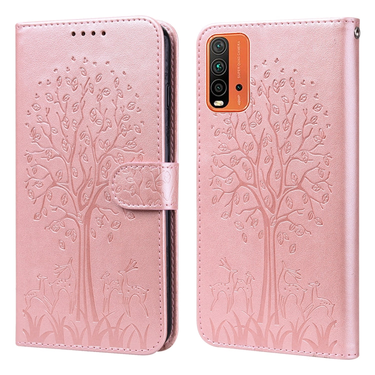 Tree & Deer Pattern Pressed Flip Leather Phone Case, For Nokia 3.4 / 5.4, For Nokia G20 / G10 / 6.3, For Sony Xperia 10 III, For Xiaomi Redmi 9T / 9 Power, For Xiaomi Redmi 10