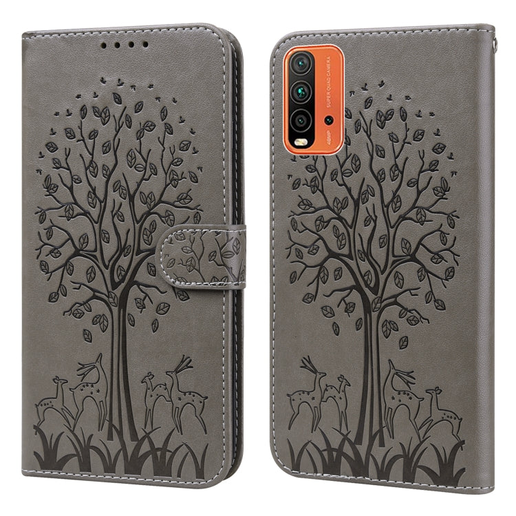 Tree & Deer Pattern Pressed Flip Leather Phone Case, For Nokia 3.4 / 5.4, For Nokia G20 / G10 / 6.3, For Sony Xperia 10 III, For Xiaomi Redmi 9T / 9 Power, For Xiaomi Redmi 10
