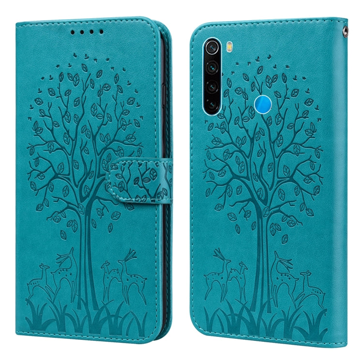 Tree & Deer Pattern Pressed Flip Leather Phone Case, For Xiaomi Redmi Note 8 2021 / Note 8, For Xiaomi Redmi 9 / Redmi 10X, For Xiaomi Redmi Note 10 5G / Poco M3 Pro 5G, For Xiaomi Redmi Note 10 / Note 10S