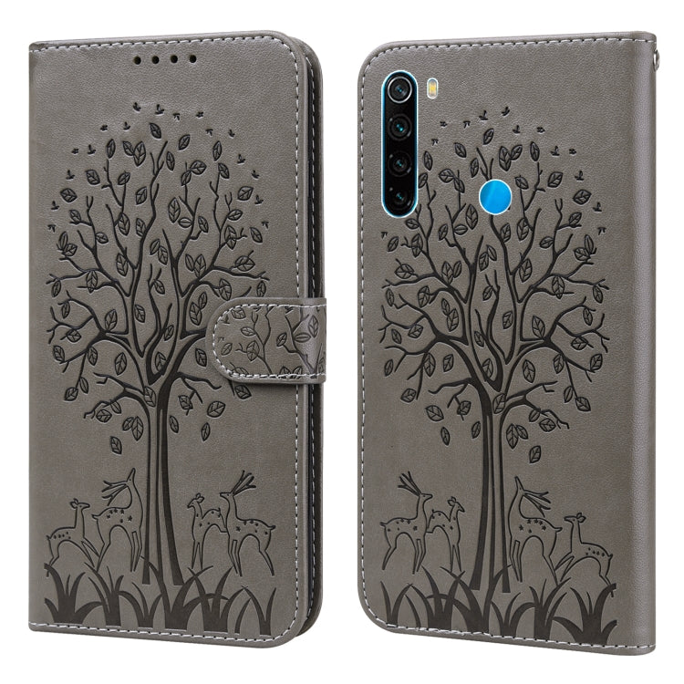Tree & Deer Pattern Pressed Flip Leather Phone Case, For Xiaomi Redmi Note 8 2021 / Note 8, For Xiaomi Redmi 9 / Redmi 10X, For Xiaomi Redmi Note 10 5G / Poco M3 Pro 5G, For Xiaomi Redmi Note 10 / Note 10S