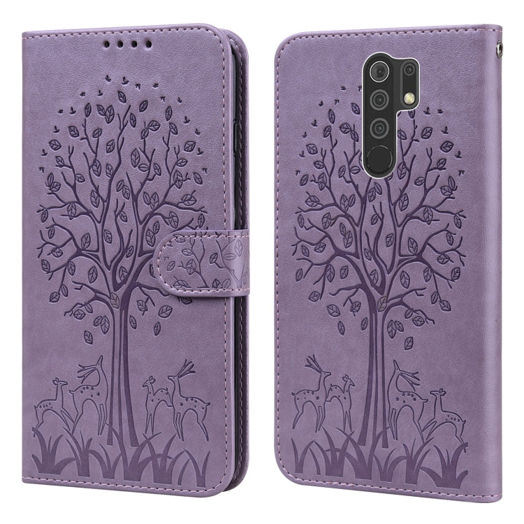 Tree & Deer Pattern Pressed Flip Leather Phone Case, For Xiaomi Redmi Note 8 2021 / Note 8, For Xiaomi Redmi 9 / Redmi 10X, For Xiaomi Redmi Note 10 5G / Poco M3 Pro 5G, For Xiaomi Redmi Note 10 / Note 10S