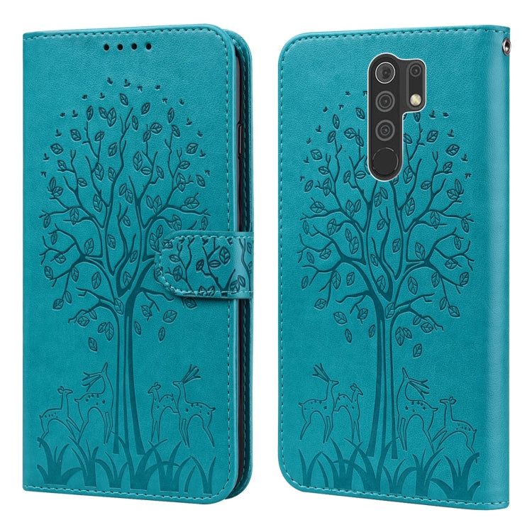 Tree & Deer Pattern Pressed Flip Leather Phone Case, For Xiaomi Redmi Note 8 2021 / Note 8, For Xiaomi Redmi 9 / Redmi 10X, For Xiaomi Redmi Note 10 5G / Poco M3 Pro 5G, For Xiaomi Redmi Note 10 / Note 10S