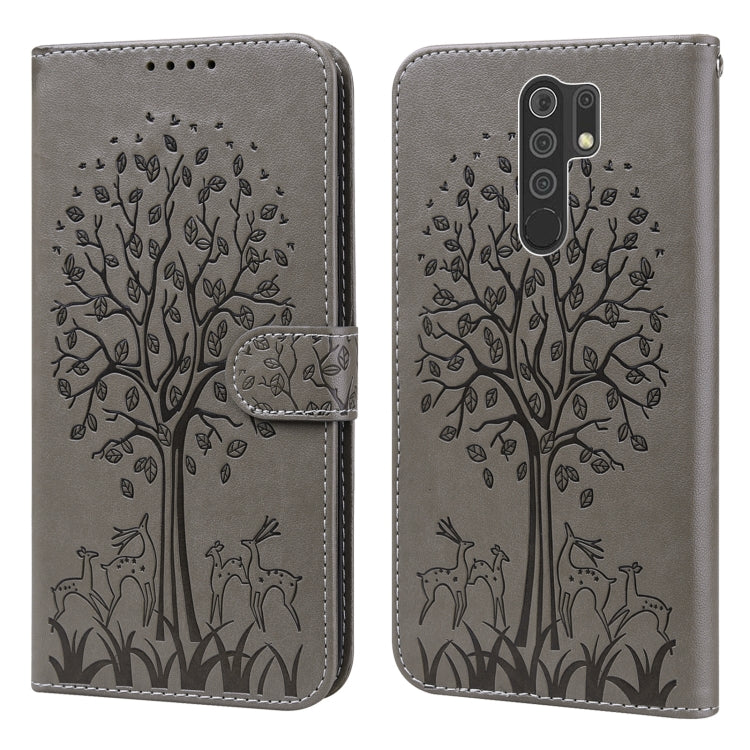 Tree & Deer Pattern Pressed Flip Leather Phone Case, For Xiaomi Redmi Note 8 2021 / Note 8, For Xiaomi Redmi 9 / Redmi 10X, For Xiaomi Redmi Note 10 5G / Poco M3 Pro 5G, For Xiaomi Redmi Note 10 / Note 10S