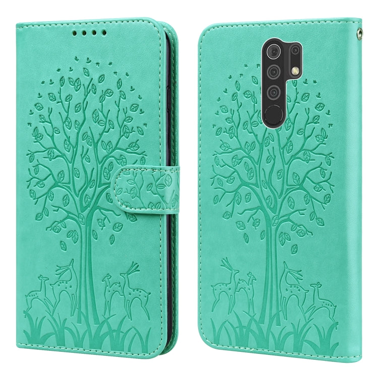 Tree & Deer Pattern Pressed Flip Leather Phone Case, For Xiaomi Redmi Note 8 2021 / Note 8, For Xiaomi Redmi 9 / Redmi 10X, For Xiaomi Redmi Note 10 5G / Poco M3 Pro 5G, For Xiaomi Redmi Note 10 / Note 10S
