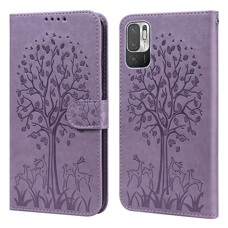 Tree & Deer Pattern Pressed Flip Leather Phone Case, For Xiaomi Redmi Note 8 2021 / Note 8, For Xiaomi Redmi 9 / Redmi 10X, For Xiaomi Redmi Note 10 5G / Poco M3 Pro 5G, For Xiaomi Redmi Note 10 / Note 10S