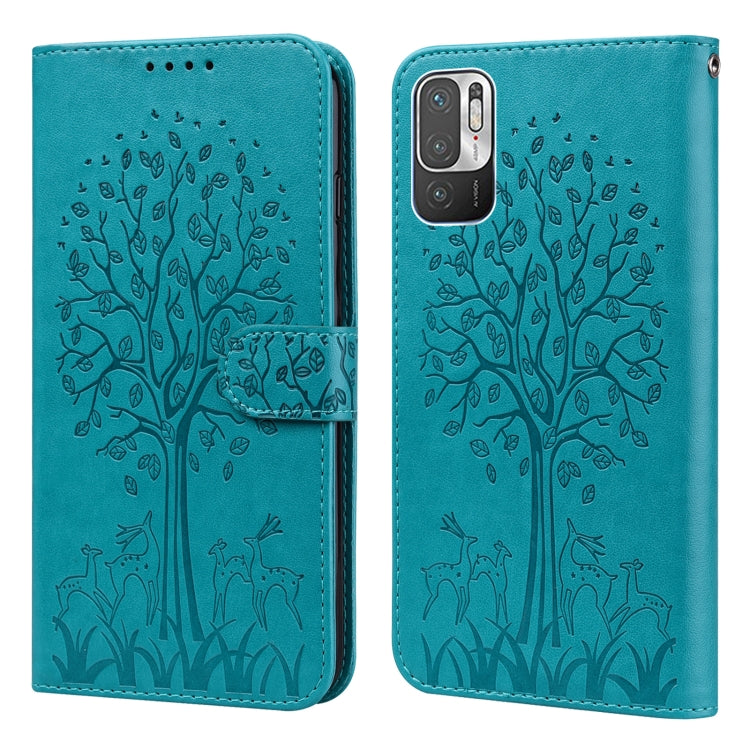 Tree & Deer Pattern Pressed Flip Leather Phone Case, For Xiaomi Redmi Note 8 2021 / Note 8, For Xiaomi Redmi 9 / Redmi 10X, For Xiaomi Redmi Note 10 5G / Poco M3 Pro 5G, For Xiaomi Redmi Note 10 / Note 10S