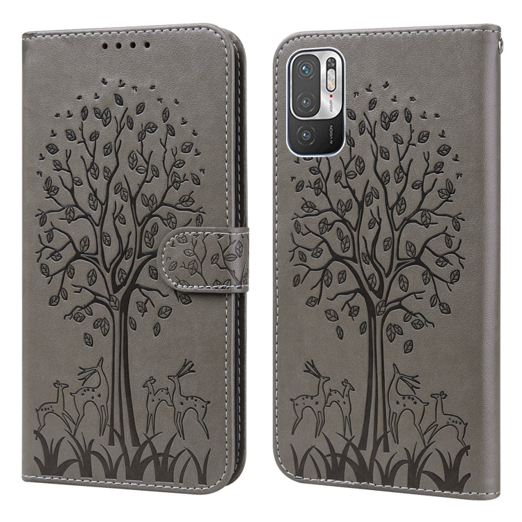 Tree & Deer Pattern Pressed Flip Leather Phone Case, For Xiaomi Redmi Note 8 2021 / Note 8, For Xiaomi Redmi 9 / Redmi 10X, For Xiaomi Redmi Note 10 5G / Poco M3 Pro 5G, For Xiaomi Redmi Note 10 / Note 10S