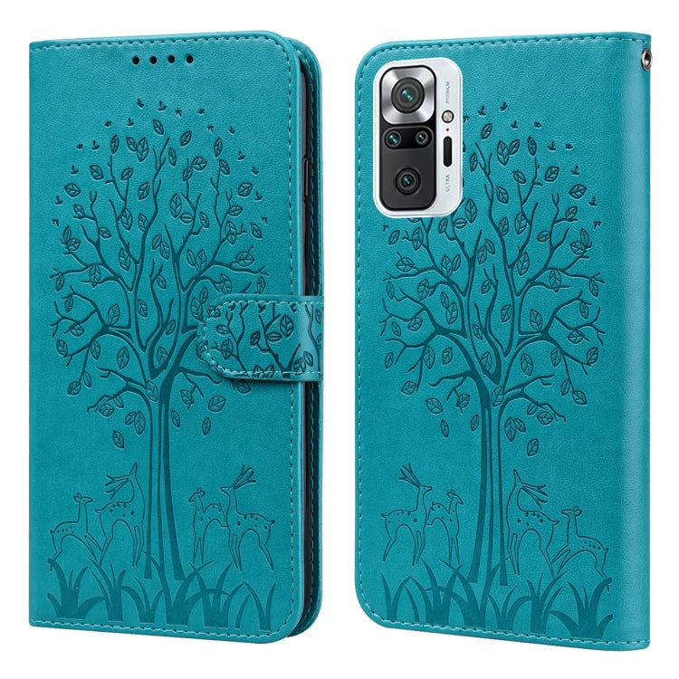 Tree & Deer Pattern Pressed Flip Leather Phone Case, For Xiaomi Redmi Note 10 Pro / Note 10 Pro Max, For Xiaomi Redmi Note 11 4G, For Xiaomi Redmi Note 11 Pro 4G / 5G, For Xiaomi Redmi Note 9 Pro / Note 9 Pro Max