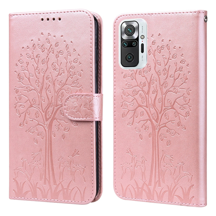 Tree & Deer Pattern Pressed Flip Leather Phone Case, For Xiaomi Redmi Note 10 Pro / Note 10 Pro Max, For Xiaomi Redmi Note 11 4G, For Xiaomi Redmi Note 11 Pro 4G / 5G, For Xiaomi Redmi Note 9 Pro / Note 9 Pro Max