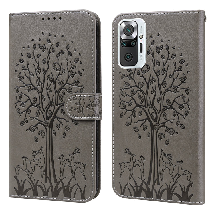 Tree & Deer Pattern Pressed Flip Leather Phone Case, For Xiaomi Redmi Note 10 Pro / Note 10 Pro Max, For Xiaomi Redmi Note 11 4G, For Xiaomi Redmi Note 11 Pro 4G / 5G, For Xiaomi Redmi Note 9 Pro / Note 9 Pro Max