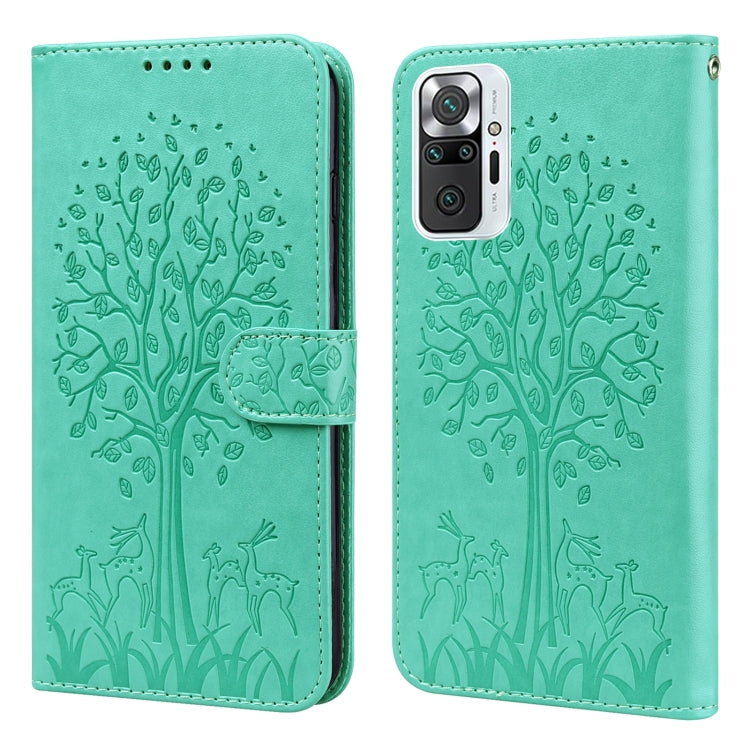 Tree & Deer Pattern Pressed Flip Leather Phone Case, For Xiaomi Redmi Note 10 Pro / Note 10 Pro Max, For Xiaomi Redmi Note 11 4G, For Xiaomi Redmi Note 11 Pro 4G / 5G, For Xiaomi Redmi Note 9 Pro / Note 9 Pro Max