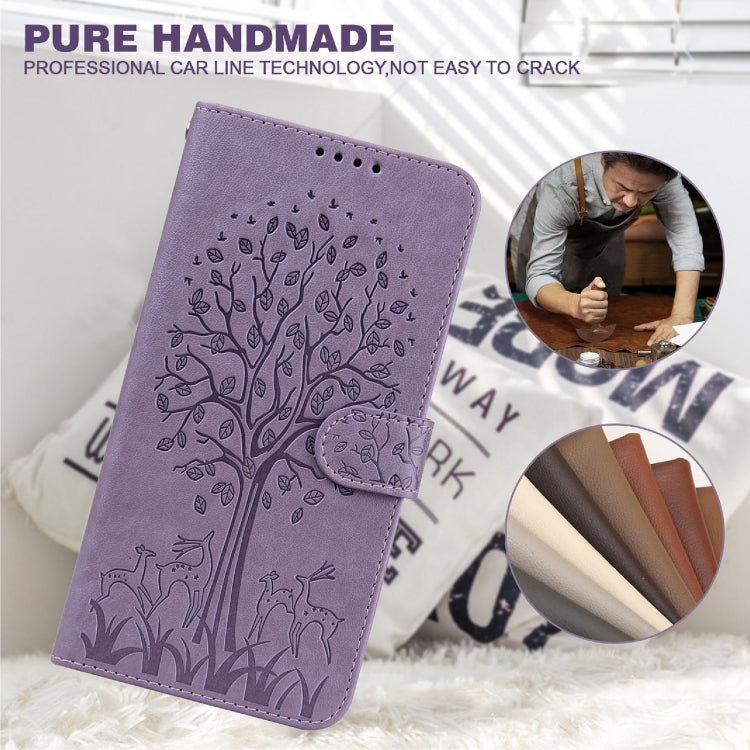 Tree & Deer Pattern Pressed Flip Leather Phone Case, For Xiaomi Redmi 9A, For Xiaomi Poco C3 / Redmi 9C