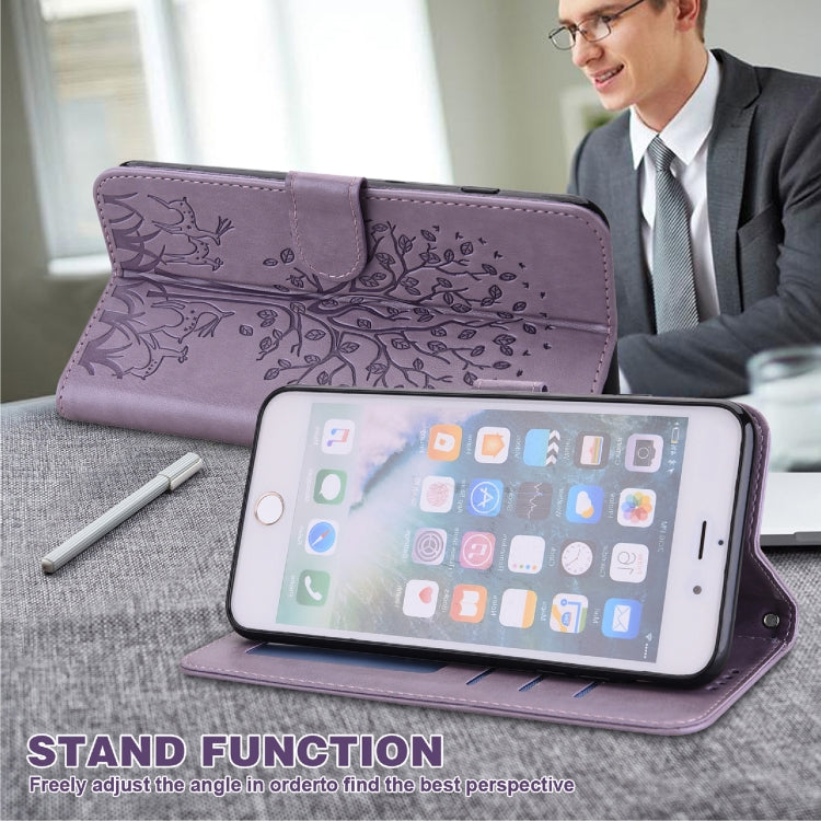 Tree & Deer Pattern Pressed Flip Leather Phone Case, For Xiaomi Redmi 9A, For Xiaomi Poco C3 / Redmi 9C