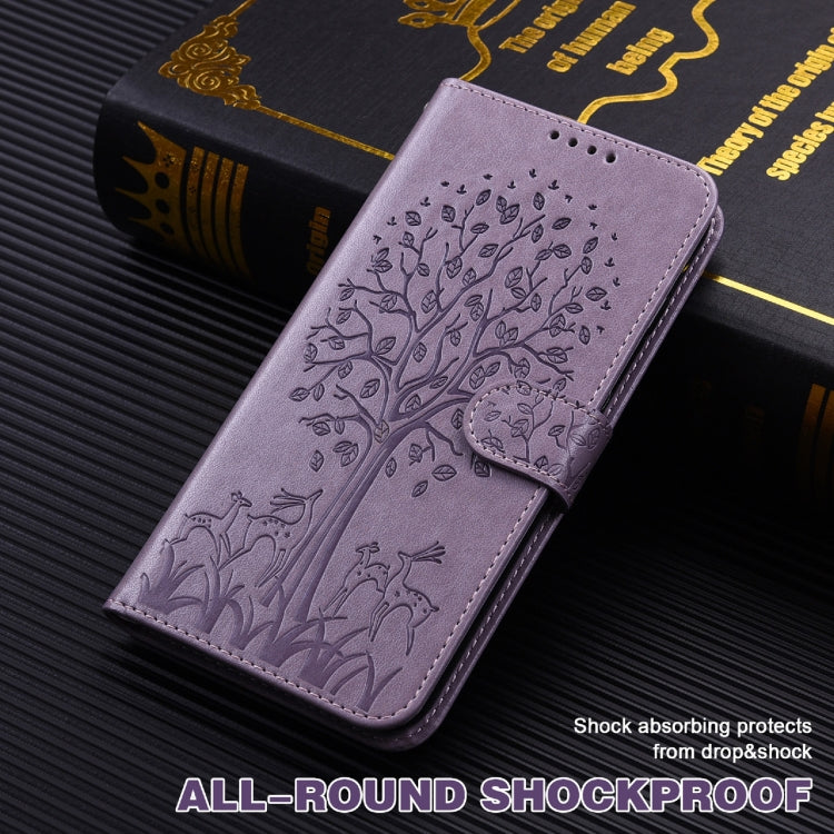 Tree & Deer Pattern Pressed Flip Leather Phone Case, For Xiaomi Redmi 9A, For Xiaomi Poco C3 / Redmi 9C