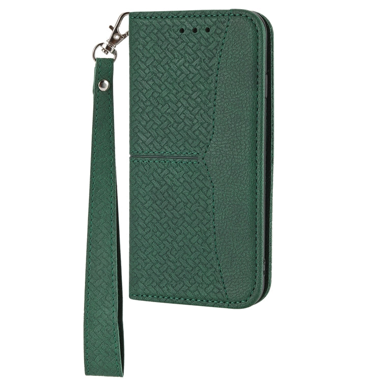 Woven Texture Stitching Magnetic PU Leather Phone Case, For Samsung Galaxy A03s 164.2mm US Version