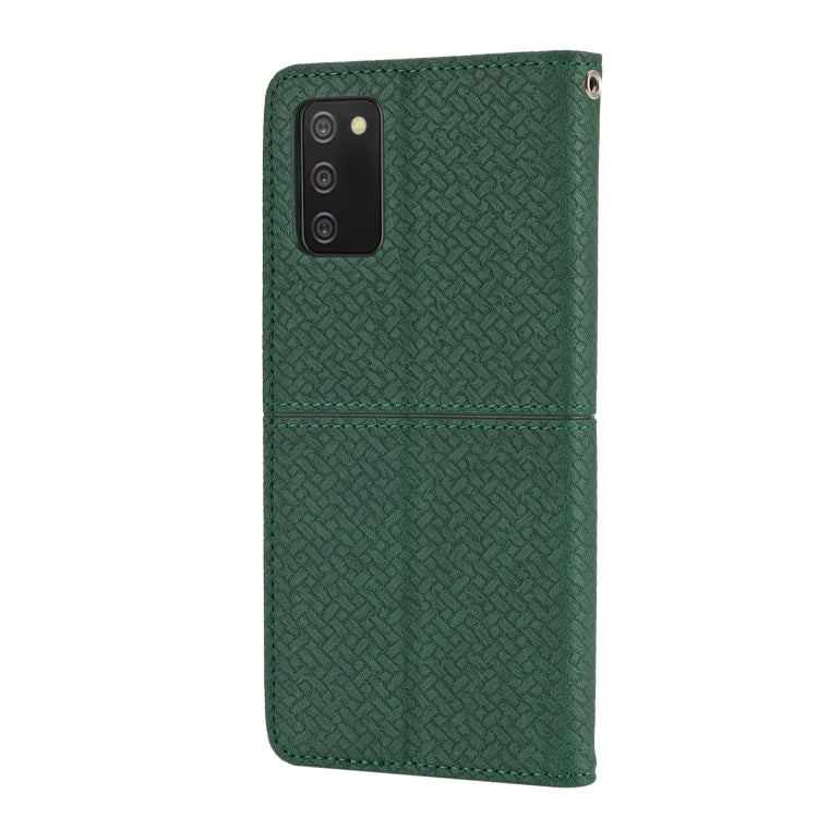 Woven Texture Stitching Magnetic PU Leather Phone Case, For Samsung Galaxy A03s 164.2mm US Version