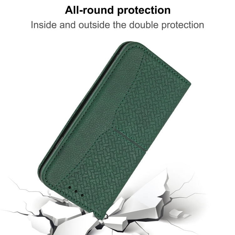 Woven Texture Stitching Magnetic PU Leather Phone Case, For Samsung Galaxy A03s 164.2mm US Version