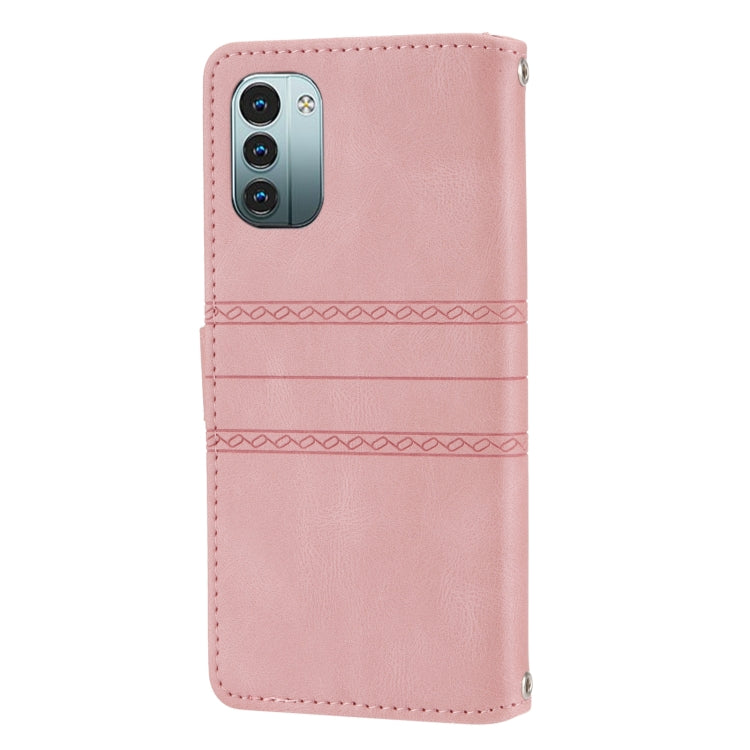 Embossed Striped Magnetic Buckle Horizontal Flip Phone Leather Case, For Nokia G21 / G11, For Google Pixel 7 Pro, For Kyocera Android One S9 / Digno Sanga Edition, For OPPO Realme C31 4G Global