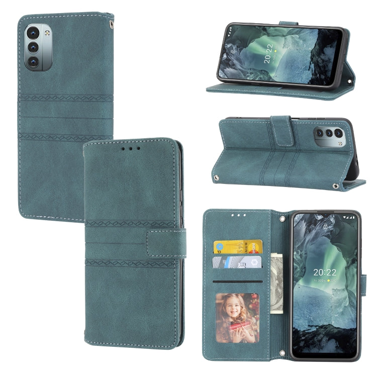 Embossed Striped Magnetic Buckle Horizontal Flip Phone Leather Case, For Nokia G21 / G11, For Google Pixel 7 Pro, For Kyocera Android One S9 / Digno Sanga Edition, For OPPO Realme C31 4G Global