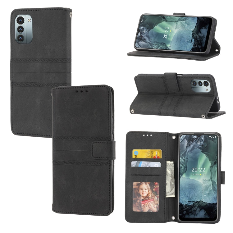 Embossed Striped Magnetic Buckle Horizontal Flip Phone Leather Case, For Nokia G21 / G11, For Google Pixel 7 Pro, For Kyocera Android One S9 / Digno Sanga Edition, For OPPO Realme C31 4G Global