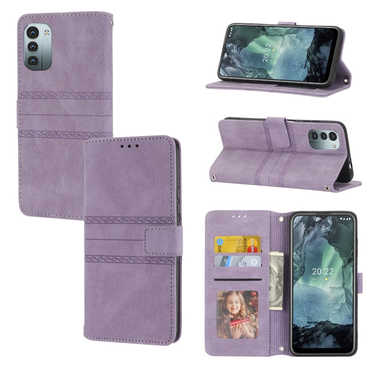 Embossed Striped Magnetic Buckle Horizontal Flip Phone Leather Case, For Nokia G21 / G11, For Google Pixel 7 Pro, For Kyocera Android One S9 / Digno Sanga Edition, For OPPO Realme C31 4G Global
