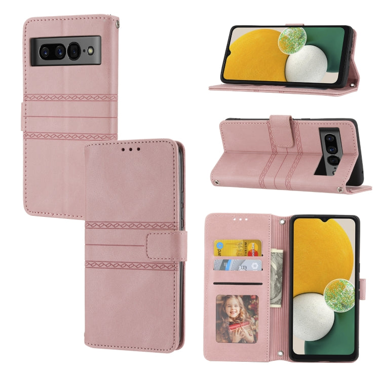 Embossed Striped Magnetic Buckle Horizontal Flip Phone Leather Case, For Nokia G21 / G11, For Google Pixel 7 Pro, For Kyocera Android One S9 / Digno Sanga Edition, For OPPO Realme C31 4G Global