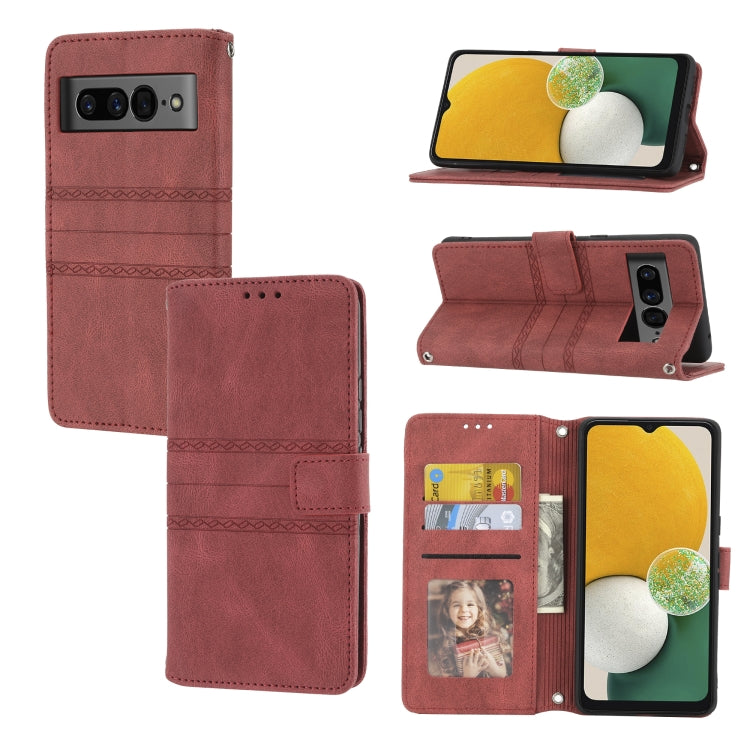 Embossed Striped Magnetic Buckle Horizontal Flip Phone Leather Case, For Nokia G21 / G11, For Google Pixel 7 Pro, For Kyocera Android One S9 / Digno Sanga Edition, For OPPO Realme C31 4G Global