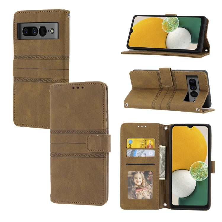 Embossed Striped Magnetic Buckle Horizontal Flip Phone Leather Case, For Nokia G21 / G11, For Google Pixel 7 Pro, For Kyocera Android One S9 / Digno Sanga Edition, For OPPO Realme C31 4G Global