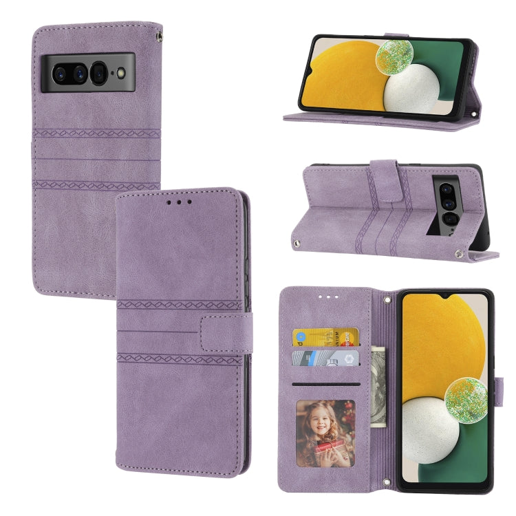 Embossed Striped Magnetic Buckle Horizontal Flip Phone Leather Case, For Nokia G21 / G11, For Google Pixel 7 Pro, For Kyocera Android One S9 / Digno Sanga Edition, For OPPO Realme C31 4G Global