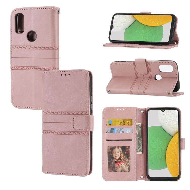 Embossed Striped Magnetic Buckle Horizontal Flip Phone Leather Case, For Nokia G21 / G11, For Google Pixel 7 Pro, For Kyocera Android One S9 / Digno Sanga Edition, For OPPO Realme C31 4G Global