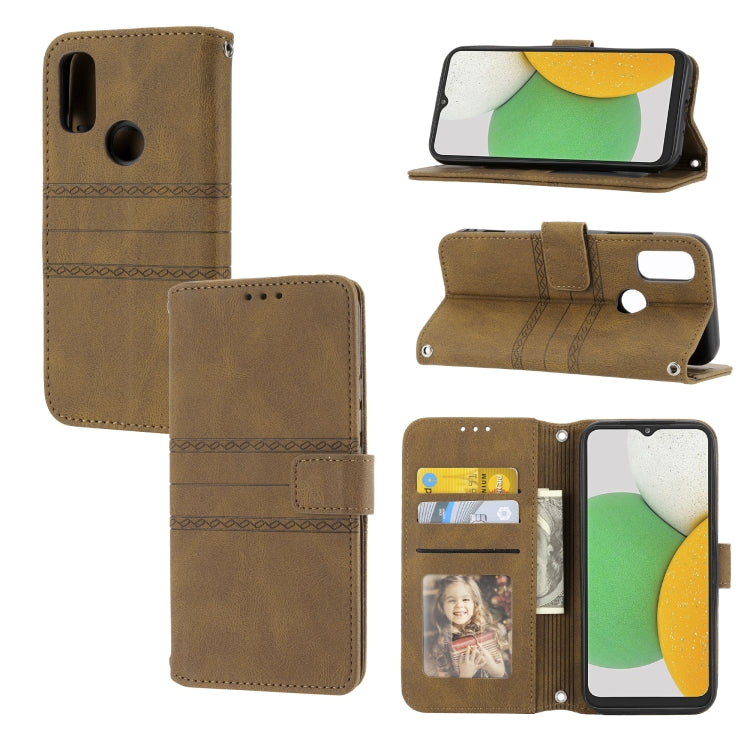 Embossed Striped Magnetic Buckle Horizontal Flip Phone Leather Case, For Nokia G21 / G11, For Google Pixel 7 Pro, For Kyocera Android One S9 / Digno Sanga Edition, For OPPO Realme C31 4G Global