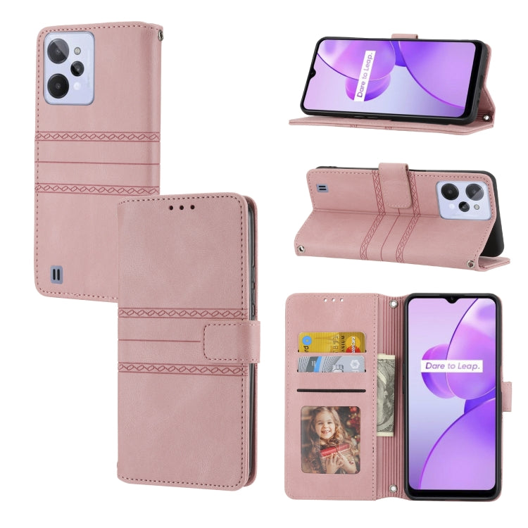 Embossed Striped Magnetic Buckle Horizontal Flip Phone Leather Case, For Nokia G21 / G11, For Google Pixel 7 Pro, For Kyocera Android One S9 / Digno Sanga Edition, For OPPO Realme C31 4G Global