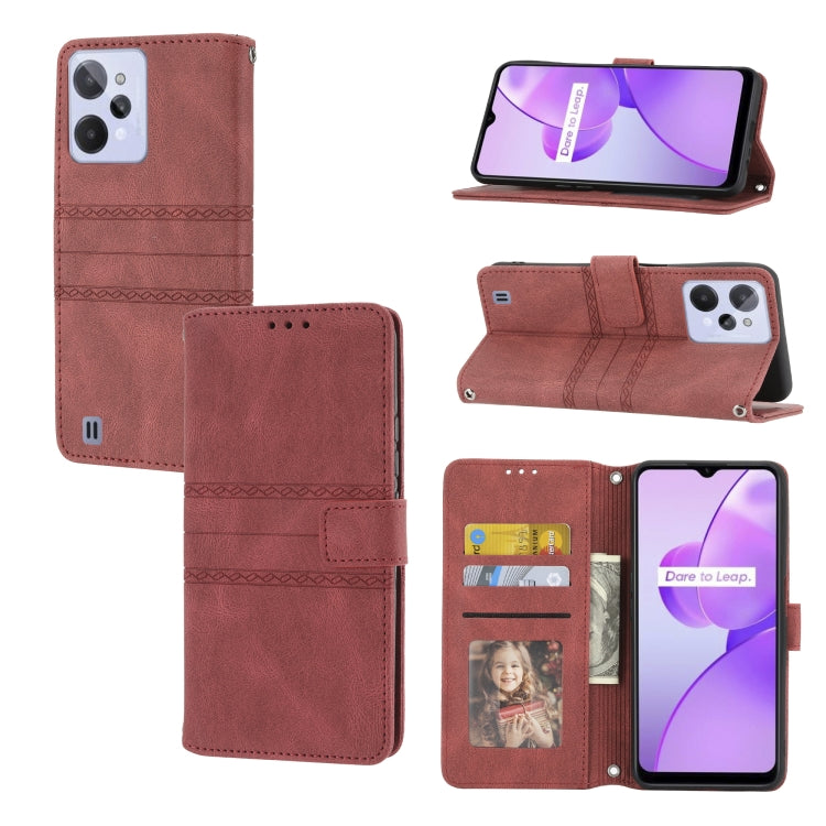 Embossed Striped Magnetic Buckle Horizontal Flip Phone Leather Case, For Nokia G21 / G11, For Google Pixel 7 Pro, For Kyocera Android One S9 / Digno Sanga Edition, For OPPO Realme C31 4G Global