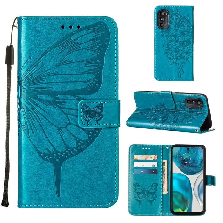 Embossed Butterfly Leather Phone Case, For Alcatel 1L 2021, For Motorola Moto G 5G 2022, For Motorola Moto G52