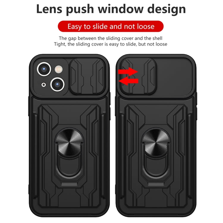 Sliding Camshield TPU+PC Phone Case with Card Slot, For iPhone 14, For iPhone 14 Pro, For iPhone 14 Plus